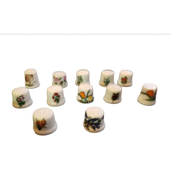 Floral Thimbles (12) - Picture 1 of 4